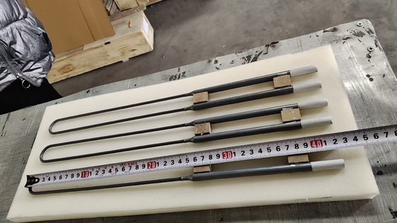 W U loại 1800 ° C MoSI2 Điện tử sưởi ấm Không khí sưởi ấm Silicon Molybdenum Silicide Heater