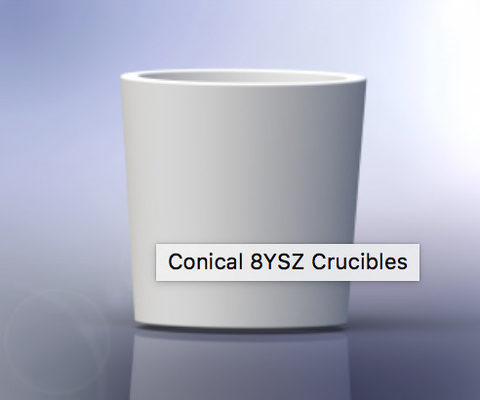 Bộ phận gốm kỹ thuật ổn định hoàn toàn Yttria 8YSZ Zirconia Crucibles Nóng chảy hoặc thiêu kết